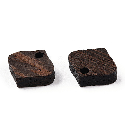 Natural Wenge Wood Rhombus Charms WOOD-T023-27-1