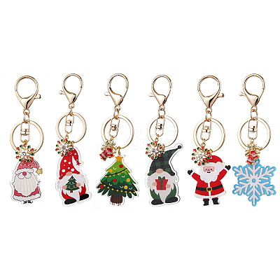 Christmas Theme Printed Acrylic Pendants Keychain KEYC-JKC00887-1