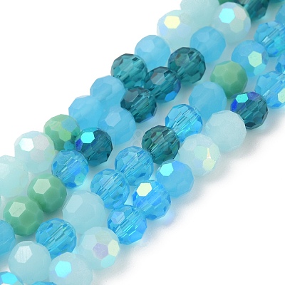 Electroplate Glass Beads Strands EGLA-P048-A01-1