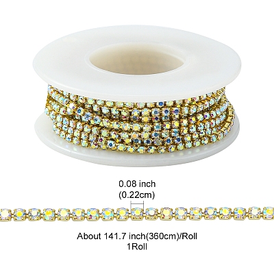Brass Rhinestone Strass Chains CHC-YW0001-04-1