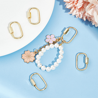 5Pcs Brass Screw Carabiner Lock Charms KK-UN0002-02-1