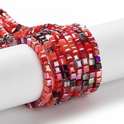 Gradient Color Electroplate Glass Bead Strands X-GLAA-E042-05-B09-1