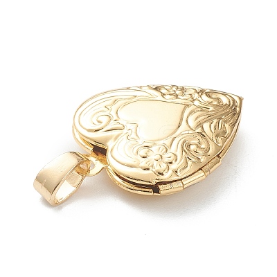 Brass Locket Pendants X-KK-P199-16G-1