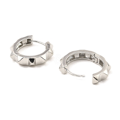 Brass Spike Hoop Earrings EJEW-I289-16P-1