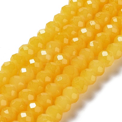 Baking Paint Imitation Jade Glass Bead Strands DGLA-A034-J8MM-A30-1