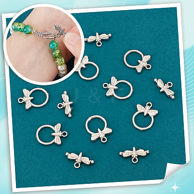 10Pcs 304 Stainless Steel Toggle Clasps STAS-PH0005-78-1