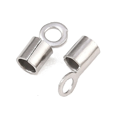 304 Stainless Steel Fold Over Crimp Cord Ends STAS-P434-05B-P-1