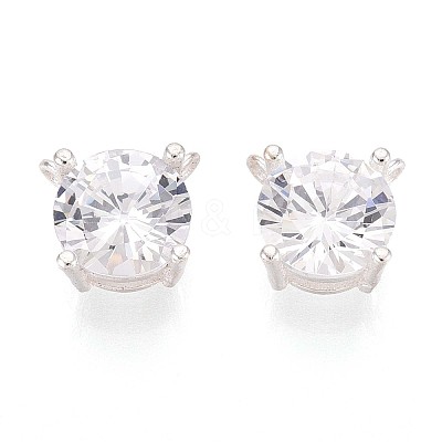 925 Sterling Silver Micro Pave Clear Cubic Zirconia Charms STER-N017-17C-S-1