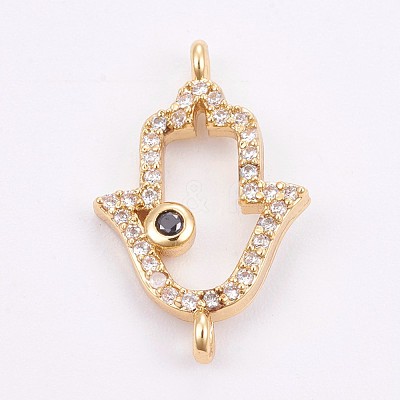 Brass Micro Pave Cubic Zirconia Links ZIRC-E149-12G-1