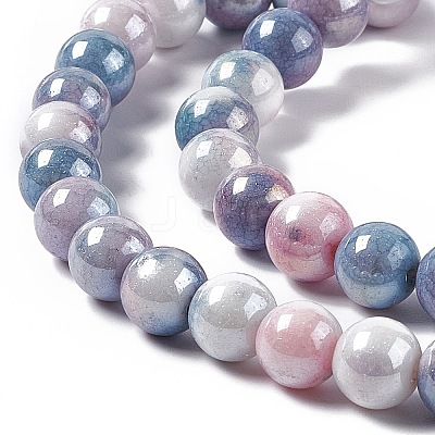 Electroplated Glass Beads Strands GLAA-C023-01D-1