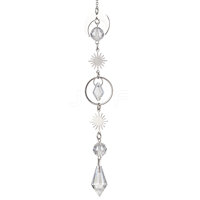 Glass Hanging Suncatchers HJEW-JM04530-1