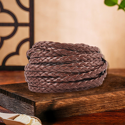 5M 3-Ply PU Leather Braided Cord LC-GF0001-12B-1