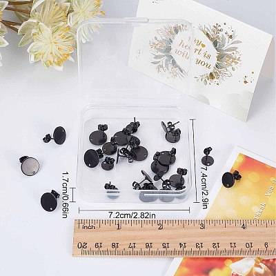 30Pcs 3 Size 304 Stainless Steel Stud Earring Findings STAS-SC0004-32-1