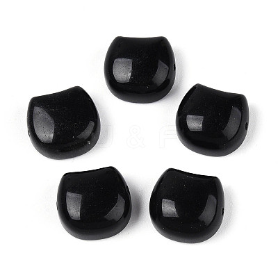 Natural Obsidian Cat Head Shape Beads G-T144-05D-1