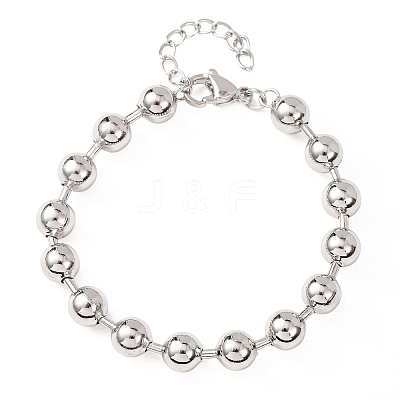 Brass Ball Link Chain Bracelets for Women BJEW-H640-02B-P-1