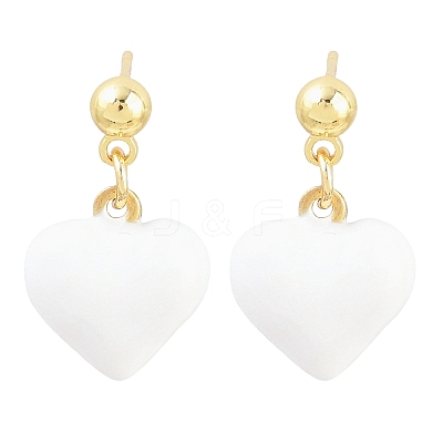 Brass Enamel Stud Earring EJEW-Z164-19G-1