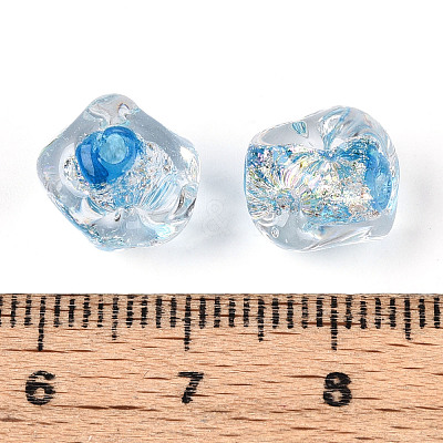 Handmade Foil Lampwork Beads FOIL-T007-01G-1