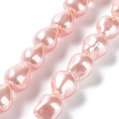 Electroplated Glass Imitation Pearl Beads Strands BSHE-G035-01B-03-1-1