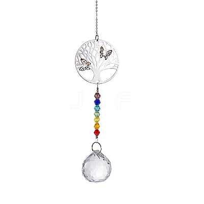 Crystal Glass Sun Catcher Pendant PW-WG8D0B8-01-1