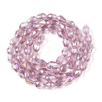 Transparent Electroplate Glass Beads Strands EGLA-N013-T4mm-B02-1