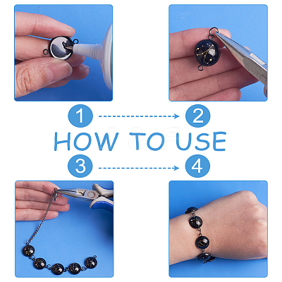 DIY Blank Dome Flat Round Link Connector Making Kit DIY-UN0003-77A-RG-1