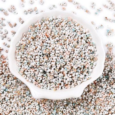 Two Tone Baking Paint Glass Seed Beads SEED-C003-01I-1