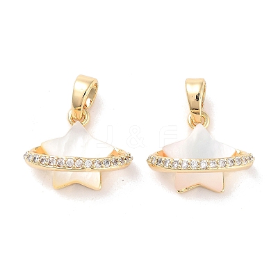 Brass Micro Pave Clear Cubic Zirconia Pendants KK-B102-29G-1