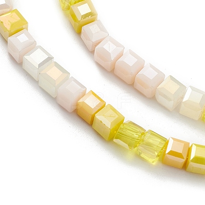 Gradient Color Electroplate Glass Bead Strands X-GLAA-E042-05C-1