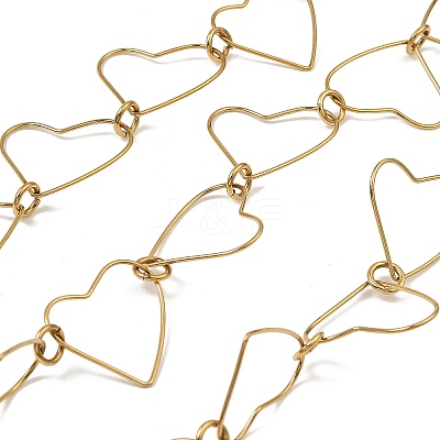 304 Stainless Steel Heart Link Chains CHS-C014-15G-1