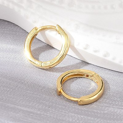 Brass Huggie Hoop Earrings EJEW-F245-06G-1