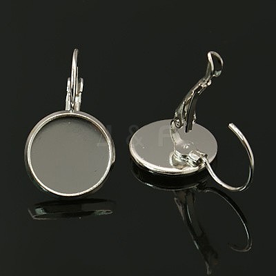 Brass Leverback Earring Findings X-KK-C1244-P-1