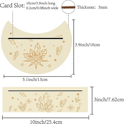 2Pcs 2 Style Natural Wood Card Stand for Tarot DJEW-GF0001-23-1