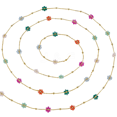 2.5M Brass Flower Link Chains CHC-PH0001-28-1