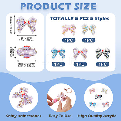 5Pcs 5 Styles Acrylic Spacer Beads OACR-TA0001-66-1