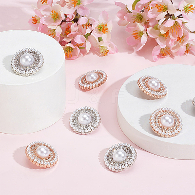 12Pcs 2 Colors Zinc Alloy Rhinestone Shank Buttons FIND-FG0002-92-1