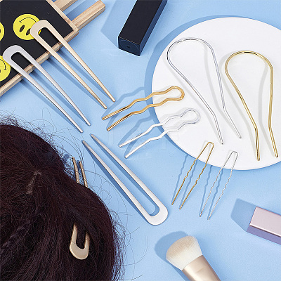 16Pcs 8 Style Iron & Alloy Hair Pins Clips & Hair Fork OHAR-CP0001-05-1