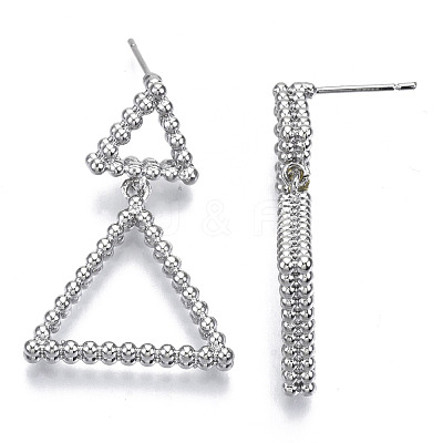 Brass Dangle Stud Earring KK-N232-106P-NF-1