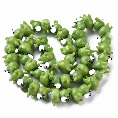 Opaque Handmade Bumpy Lampwork Beads Strands LAMP-T007-19-A05-1