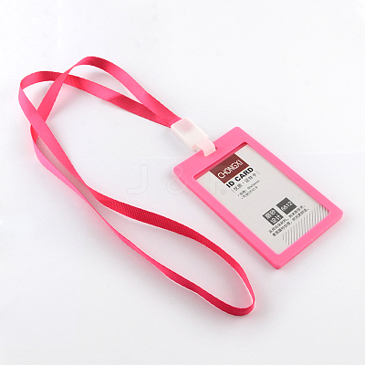 Frosted Plastic Neck Strap Card Holders X-AJEW-R043-A05-1