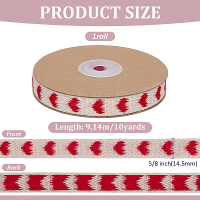Heart Cotton Ribbon OCOR-WH0101-138A-1
