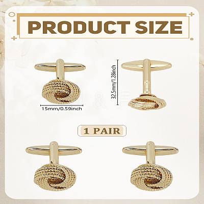 1 Pair Brass Cufflinks BUTT-LP0002-04G-1