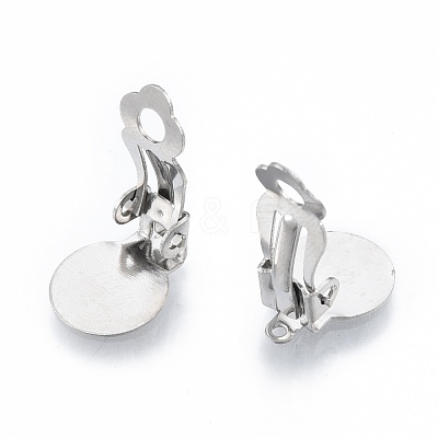 Non-Tarnish 304 Stainless Steel Clip-on Earring Findings STAS-N092-168P-1