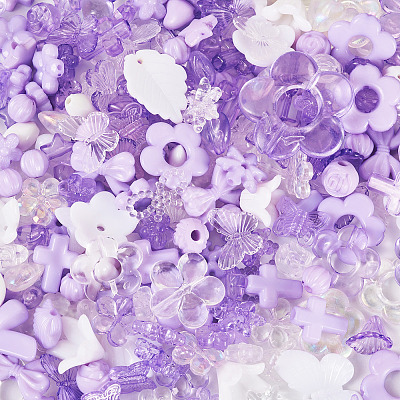 100G Transparent & Opaque Acrylic Beads TACR-TA0001-57A-1