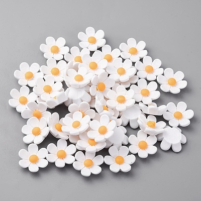 Opaque Resin Flower Cabochons LS-CRES-WH0010-053A-02-1