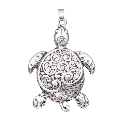 Antique Silver Plated Alloy Big Pendants ALRI-L046-M01-AS-1