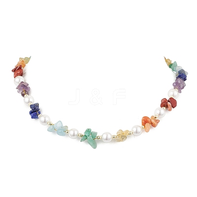 Chakra Theme Natural Red Aventurine & Red Jasper & Green Aventurine & Aquamarine & Citrine & Lapis Lazuli & Amethyst NJEW-JN05086-1