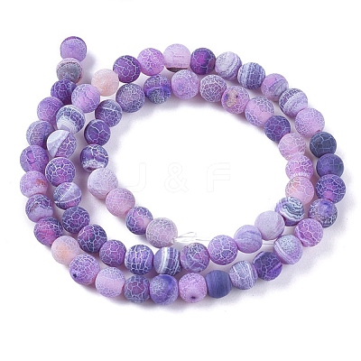 Natural Weathered Agate Beads Strands G-L534-01-6mm-1