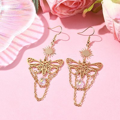 201 Stainless Steel Butterfly Dangle Earrings EJEW-TA00367-01-1