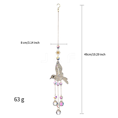 Rhinestone Bird Hanging Ornaments PW-WG69717-03-1