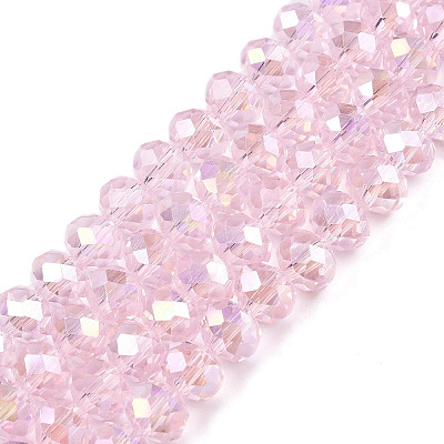 Electroplate Glass Beads Strands EGLA-A044-T8mm-B10-1